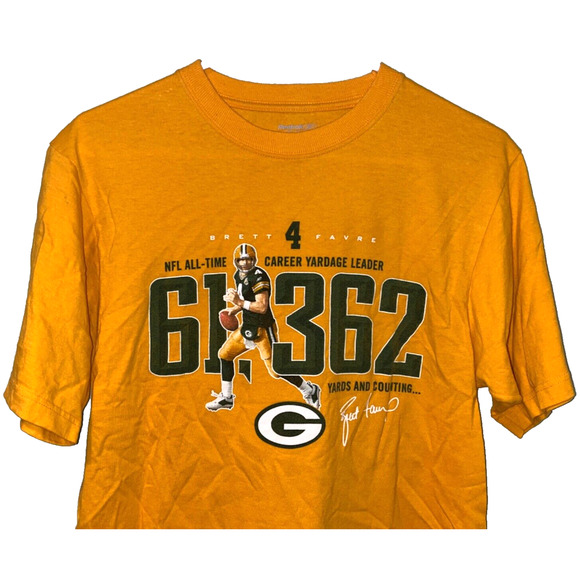 Brett Favre Green Bay Packers NFL Football 61362 Yards & Counting Reebok Shirt S - Picture 3 of 8